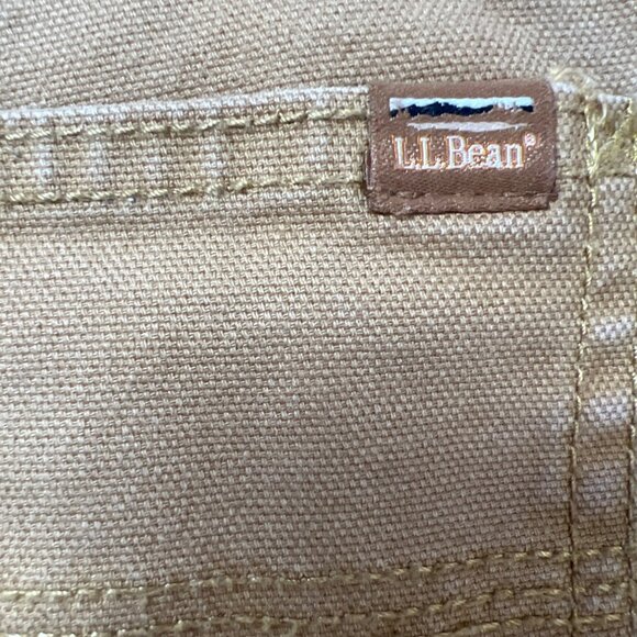 L.L. Bean Kids 3T Tan Cotton Overalls Adjustable Straps Front & Back Pockets - Picture 4 of 7